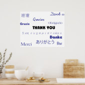 Merci (noir et bleu001) Impression (Cuisine)