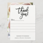 Merci noir moderne de script minimal photo pleine (Devant / Derrière)