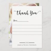 Merci noir moderne de script minimal photo pleine (Devant / Derrière)