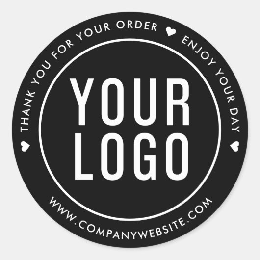 Merci noir pour votre commande Stickers Logo (Devant)