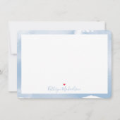 MERCI NOTE Aquarelle mignonne joli bleu pâle (Devant)