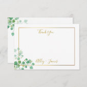 Merci note avec le feuillage de lierre et la bordu (Devant / Derrière)