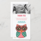 Merci Note Baby Owl Carte photo Modèle (Devant / Derrière)