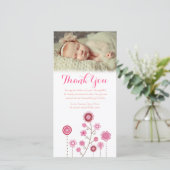 Merci Note Bébé Fille Carte photo Modèle (Debout devant)