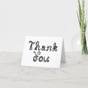 Merci note Black Fabric Font Card