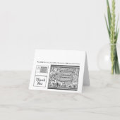 Merci note Black Fabric Font Card (Dos)