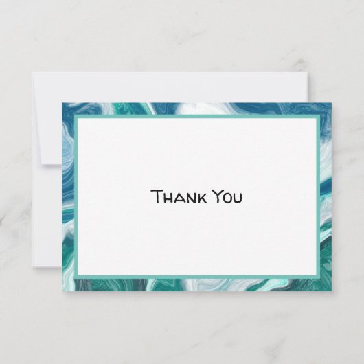 Merci Note Bleu Marbre Fluid Art (Dos)