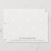 Merci Note Bleu Marine n Blanc Floral Aquarelle (Dos)