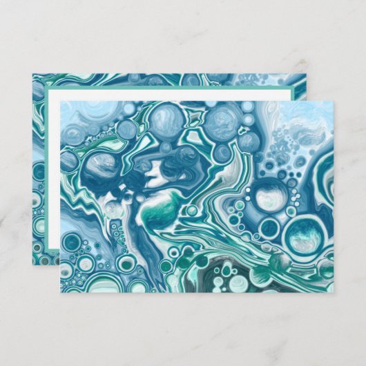 Merci Note Blue Fluid Art (Devant / Derrière)