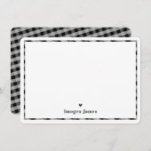 MERCI NOTE coeur moderne coche noir blanc (Devant / Derrière)