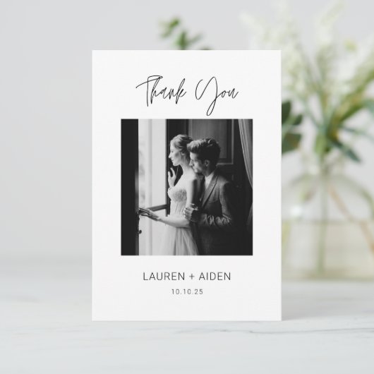 Merci note Mariage moderne Photo (Debout devant)