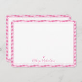 MERCI NOTE mignon en vichy motif joli rose (Devant / Derrière)