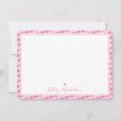 MERCI NOTE mignon en vichy motif joli rose (Devant)