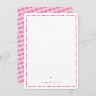 MERCI NOTE mignonne jolie chèque coeur rose blanc