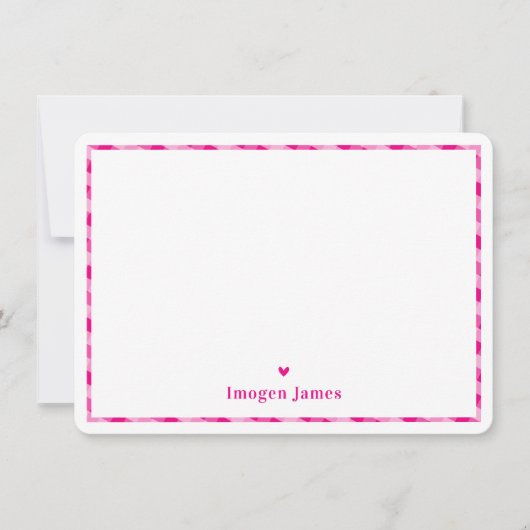 MERCI NOTE moderne chèque coeur mignon rose chaud (Devant)