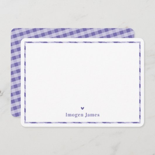 MERCI NOTE moderne mignon chèque coeur pourpre (Devant / Derrière)