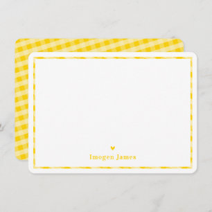 MERCI NOTE moderne mignon coeur chèque jaune