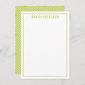 MERCI NOTE moderne simple nom chaux vert (Devant / Derrière)