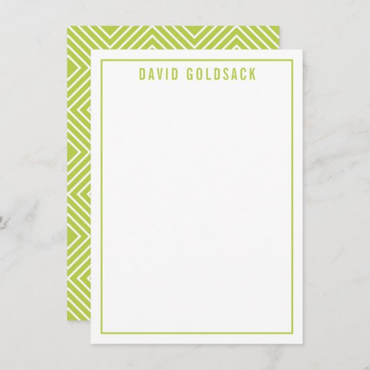 MERCI NOTE moderne simple nom chaux vert (Devant / Derrière)