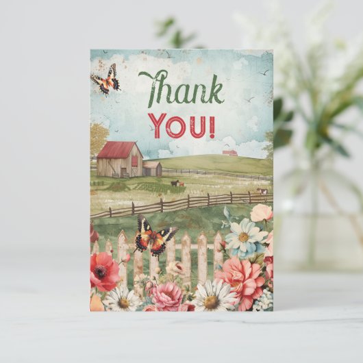 Merci Note Thème de la Ferme (Debout devant)