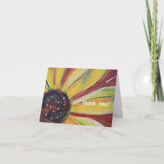 Merci note vierge pliée avec la fleur sur le devan (Devant)