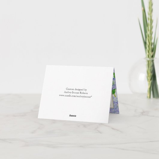 Merci Notes Blue Hydrangea dentelle Floral Forme (Dos)