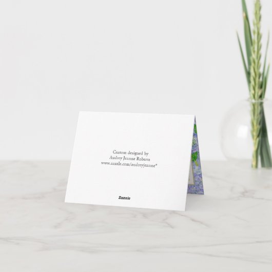 Merci Notes Blue Hydrangea dentelle Floral Forme (Dos)