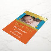 Merci nouveaux cadeaux bébé bleu orange carte (Rotation)