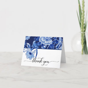 Merci nuptiale Note Marine Bird Floral Chinoiserie
