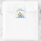 Merci OH GARY Baby shower carré autocollant (Sac)