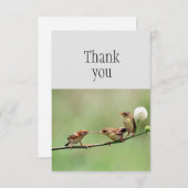 Merci Oiseau mignon Parent Bébé Oiseaux (Devant / Derrière)