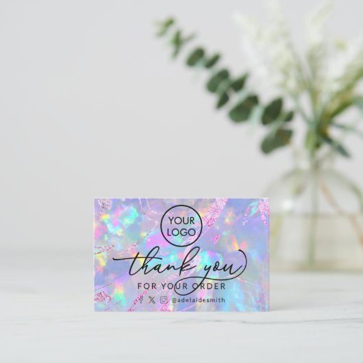 merci opal design texture carte de visite (Debout devant)