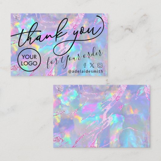 merci opal texture carte de visite (Devant / Derrière)