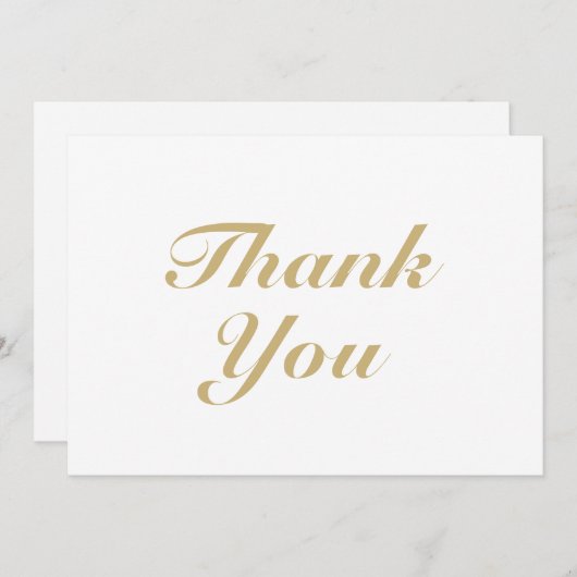 Merci, or blanc élégant carte de note de script (Devant / Derrière)