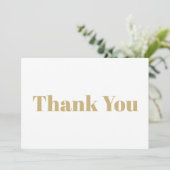 Merci or blanc moderne élégante carte de note (Debout devant)
