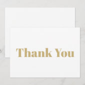 Merci or blanc moderne élégante carte de note (Devant / Derrière)