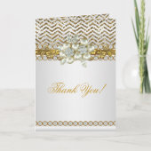 Merci or Chevron blanc diamant perle (Devant)