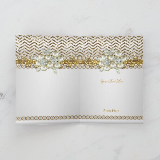 Merci or Chevron blanc diamant perle (Intérieur)