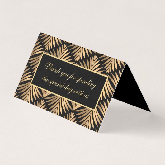 Merci Or Noir Art Déco Gatsby Mariage Fête (Front)