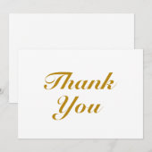 Merci or noir blanc élégant carte de note (Devant / Derrière)