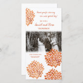 Merci Orange Automne Fleurit Mariage Photo (Devant / Derrière)