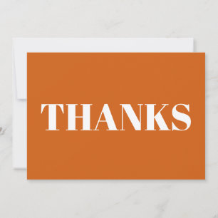 Merci orange blanc carte d'action de grâce moderne