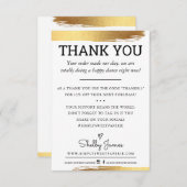 MERCI ordre d'affaires insérer feuille or moderne (Devant / Derrière)