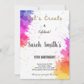 Merci ou carte Invitation pour enfants Art Party m (Devant)