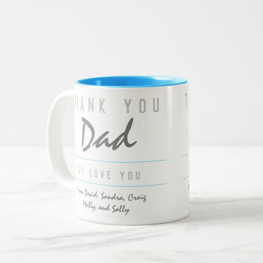 Merci Papa Mug à café à deux tons (Devant gauche)