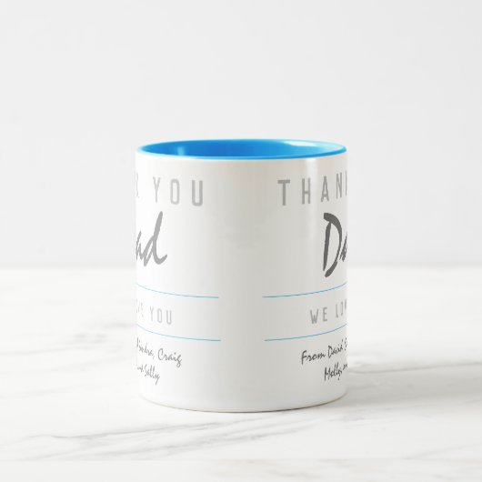 Merci Papa Mug à café à deux tons (Centre)