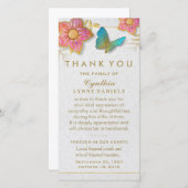 Merci Papillon Floral Blanc Or Sympathie (Devant / Derrière)