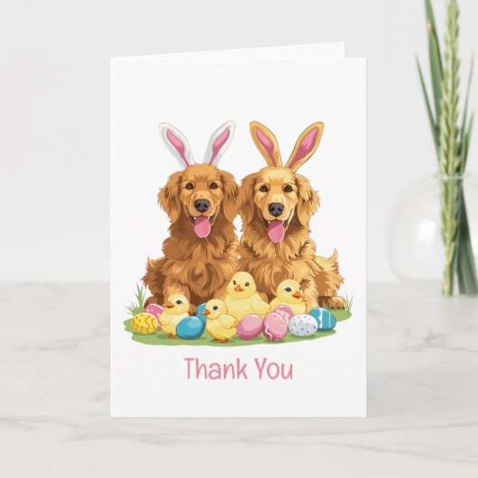 Merci Pâques Golden Retriever Chiens Bunny Oreille (Devant)