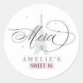 Merci Paris Sweet 16 ID1162 Ronde Sticker (Voorkant)