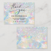 merci parties scintillant opal carte de visite (Devant / Derrière)